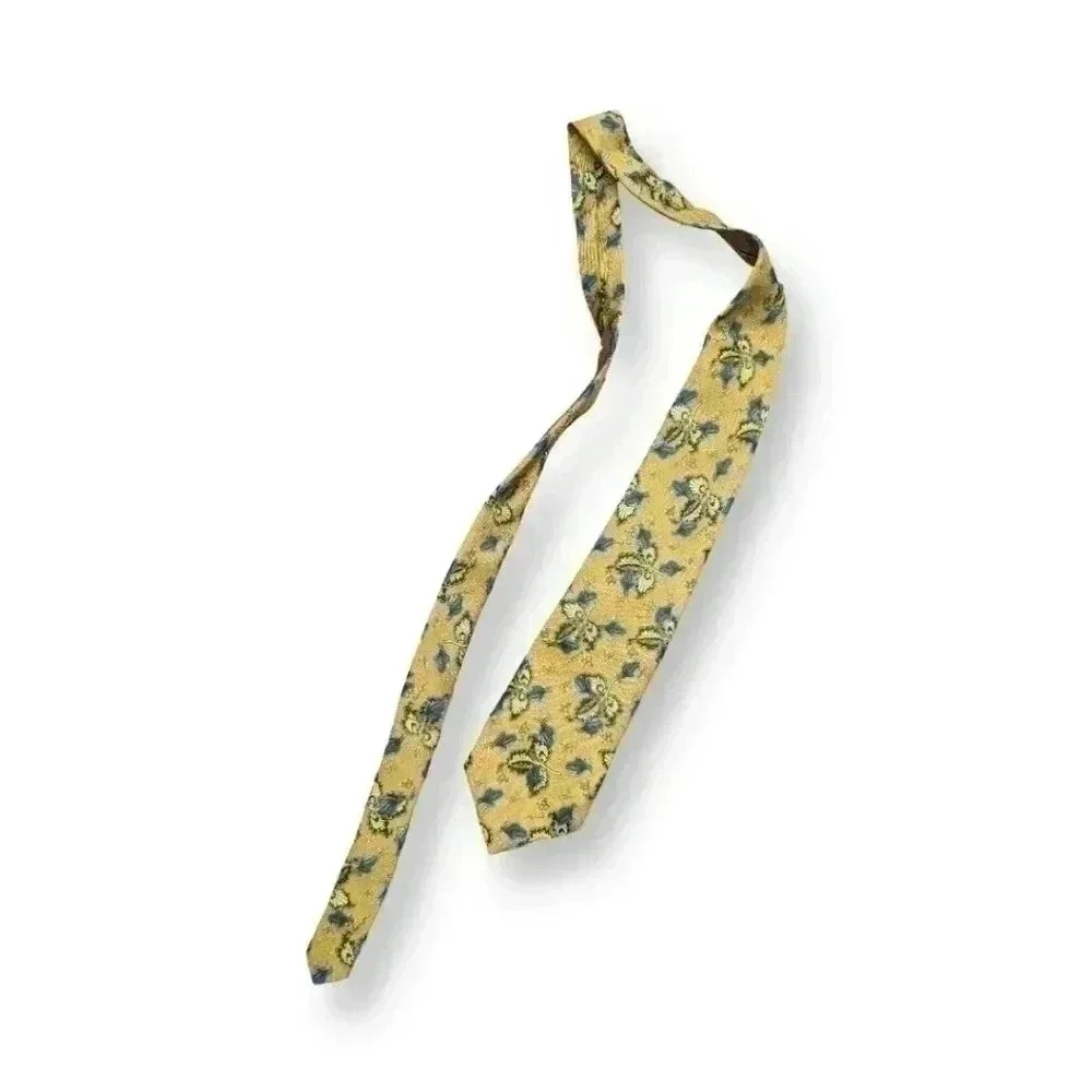 Robert Talbot Best of Class Mens Yellow/Blue Printed Silk Imported Neck Tie